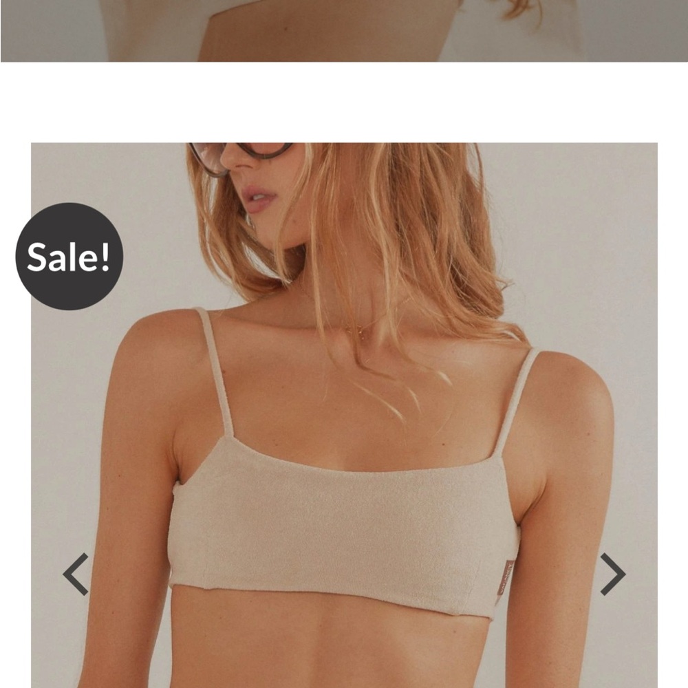 Women's Tan Terry Cloth Crop Top